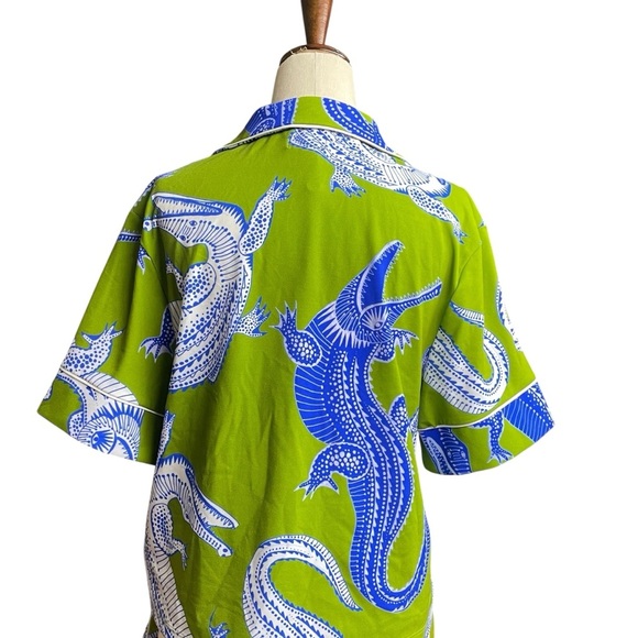 The Noli Shop Pajama Shorts Set Loungewear in Nile Chartreuse Green Size M/L - Picture 3 of 11